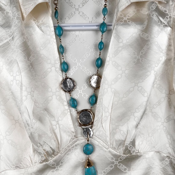 Breathtaking Ivory 100% Silk Blouse Top Christmas Party - Picture 12 of 15